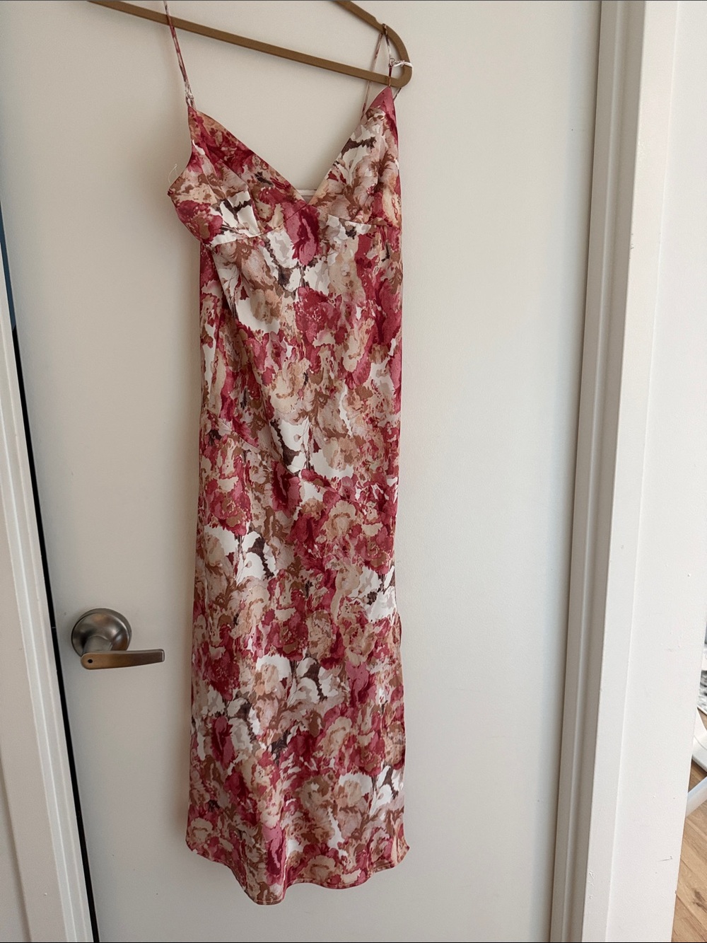 Floral Slip Maxi Dress in Rose and Cream